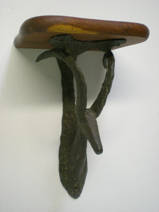 Bronze Ibex with Texas Cedar shelf